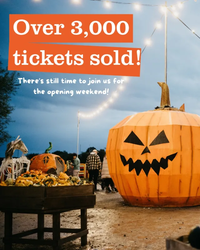 This is not a drill! Over 3,000 of you are joining us for Pumpkins After Dark 🤯

Don't have your tickets yet? Grab them before they sell out and be the first to discover the spooky secrets we have in store 🎃

📍 Over Farm, GL2 8DB
📆 Friday and Saturday evenings from the 9th of October PLUS every evening in half term